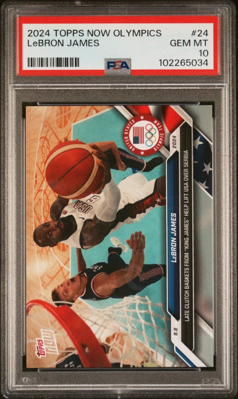 2024 Topps Now Olympic Games #24 Lebron James PSA 10