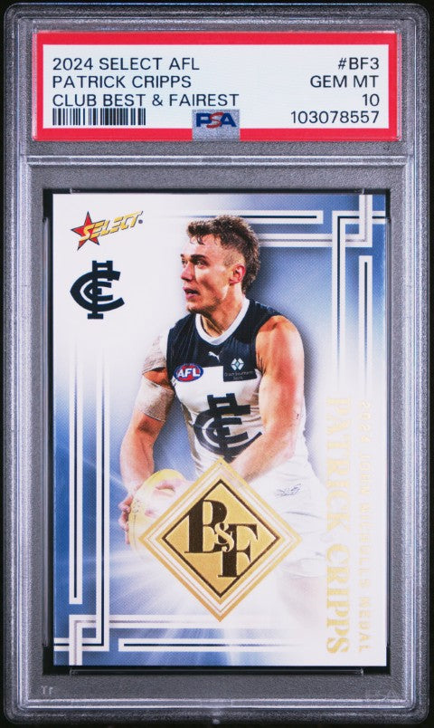 2024 Select Afl Club Best & Fairest #BF3 Patrick Cripps PSA 10