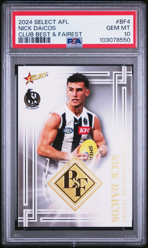 2024 Select Afl Club Best & Fairest #BF4 Nick Daicos PSA 10