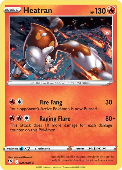 Sword & Shield Darkness Ablaze - 025/189 Heatran Holo Rare