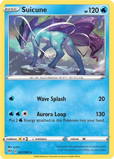 Sword & Shield Darkness Ablaze - 037/189 Suicune Holo Rare