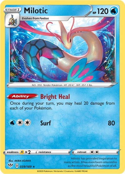 Sword & Shield Darkness Ablaze - 039/189 Milotic Holo Rare