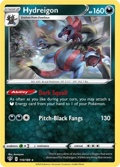 Sword & Shield Darkness Ablaze - 110/189 Hydreigon Rare