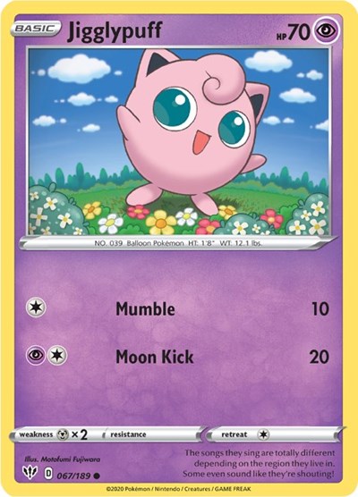 Sword & Shield Darkness Ablaze - 067/189 Jigglypuff Common