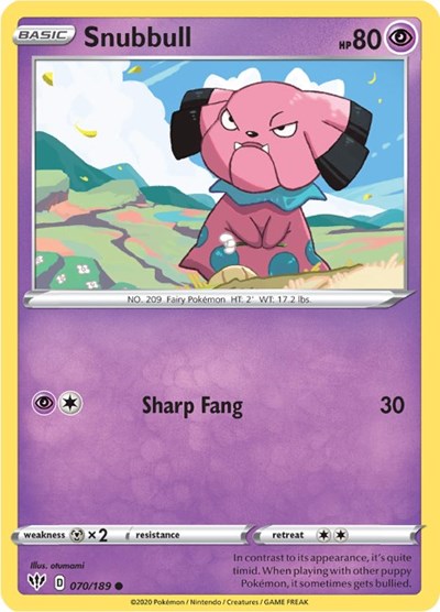 Sword & Shield Darkness Ablaze - 070/189 Snubbull Common