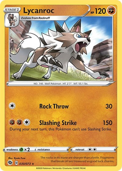 Champions Path - 030/073 Lycanroc Holo Rare