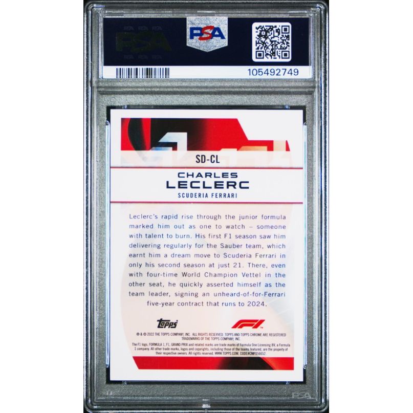 2022 Topps Chrome Formula 1 Speed Demons #SDCL Charles Leclerc Speed Demons PSA 10