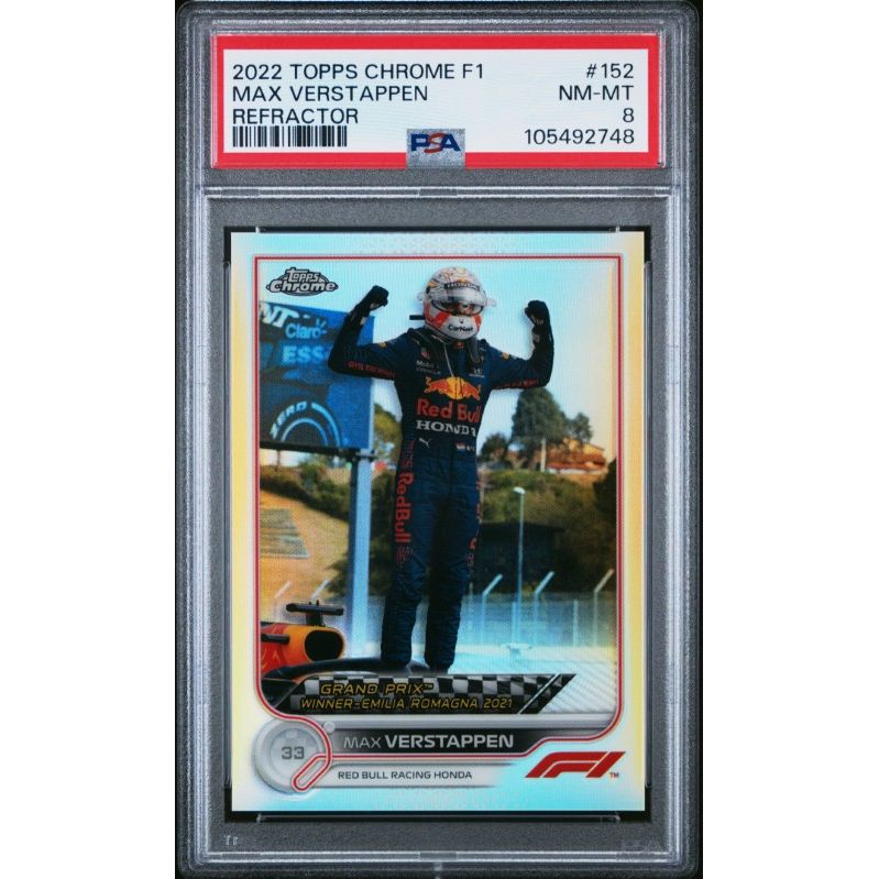2022 Topps Chrome Formula 1 #152 Max Verstappen Refractor PSA 8