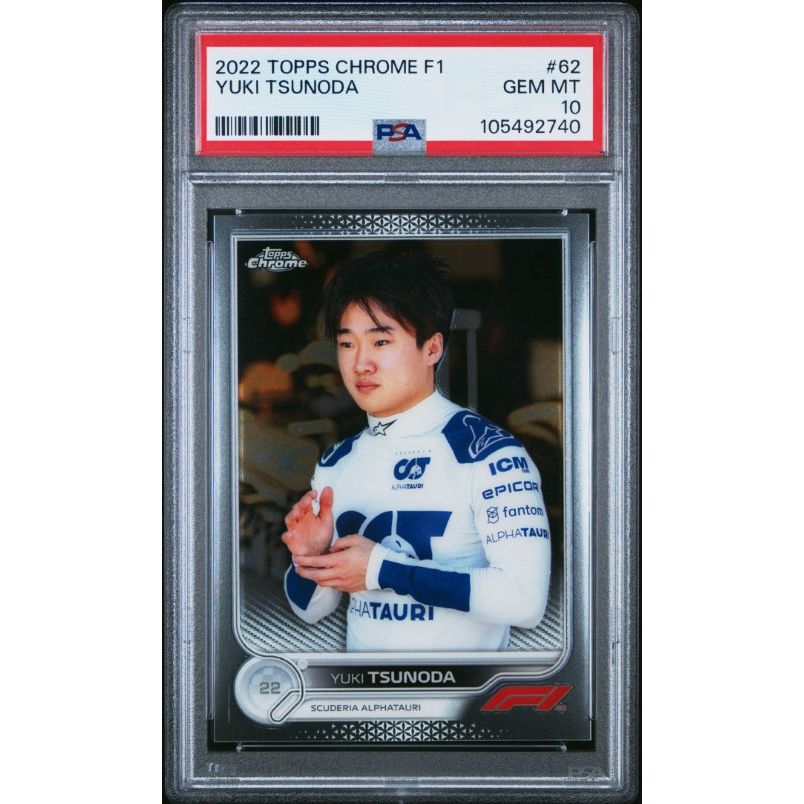 2022 Topps Chrome Formula 1 #62 Yuki Tsunoda PSA 10