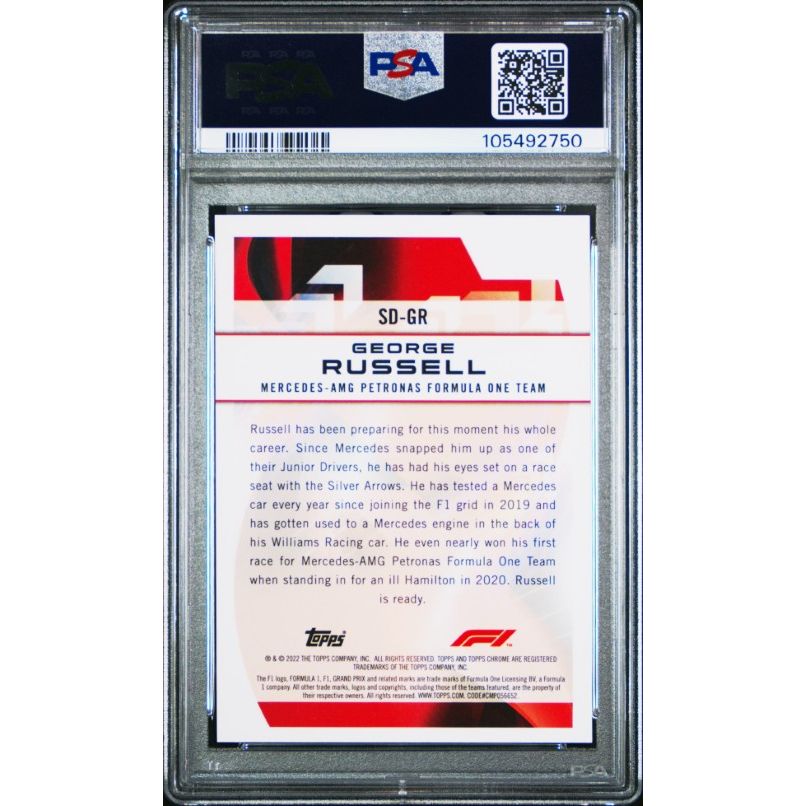 2022 Topps Chrome Formula 1 Speed Demons #SDGR George Russell Speed Demons PSA 9