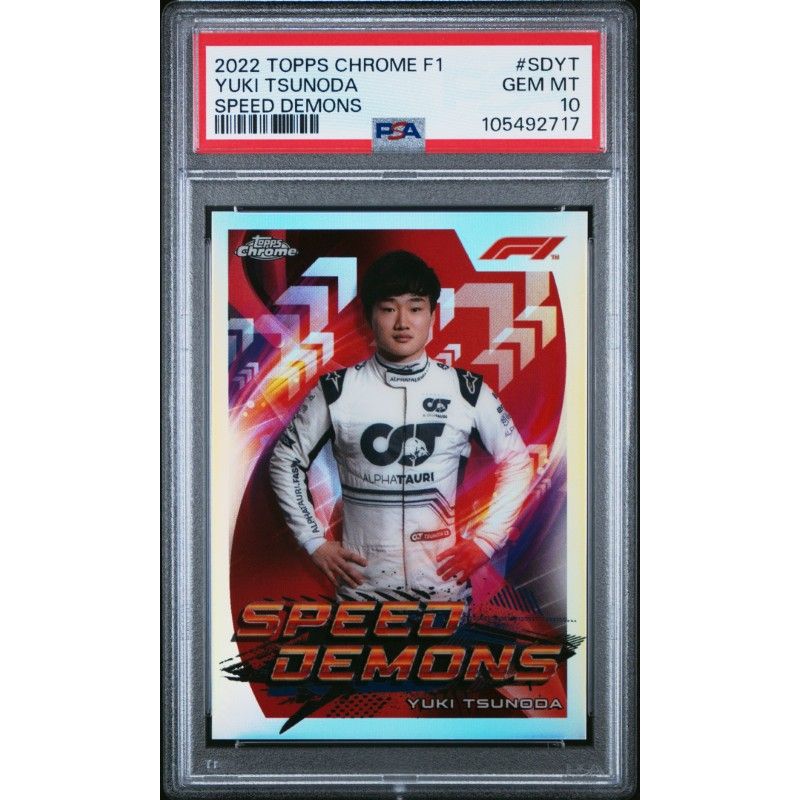 2022 Topps Chrome Formula 1 Speed Demons #SDYT Yuki Tsunoda Speed Demons PSA 10
