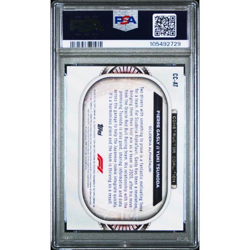 2022 Topps Chrome Formula 1 Constructors Coalition #CCAT P.Gasly/Y.Tsunoda Constructors Coalition PSA 10