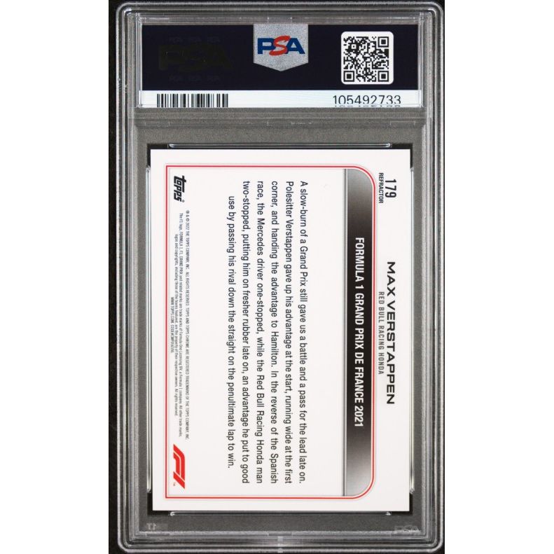 2022 Topps Chrome Formula 1 #179 Max Verstappen Refractor PSA 9