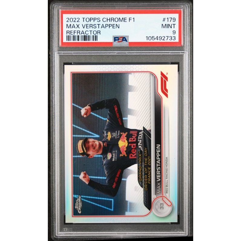 2022 Topps Chrome Formula 1 #179 Max Verstappen Refractor PSA 9