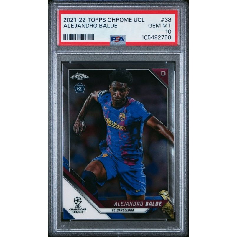 2021 Topps Chrome Uefa Champions League #38 Alejandro Balde (Rookie Card) PSA 10