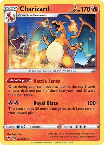 Sword & Shield Vivid Voltage - 025/185 Charizard Rare