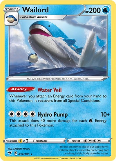 Sword & Shield Vivid Voltage - 032/185 Wailord Holo Rare