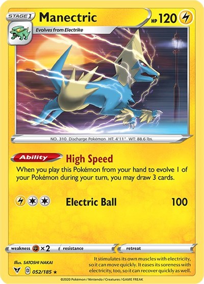 Sword & Shield Vivid Voltage - 052/185 Manectric Rare