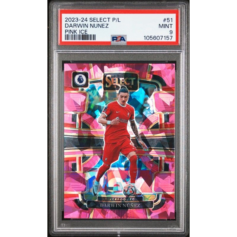 2023-24 Panini Select Premier League #51 Darwin Nunez Pink Ice PSA 9