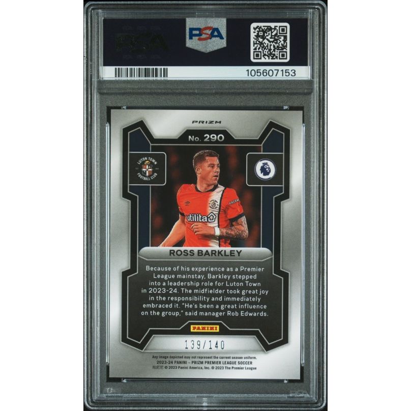 2023-24 Panini Prizm Premier League #290 Ross Barkley Purple Mosaic (#'d 139/140) PSA 10