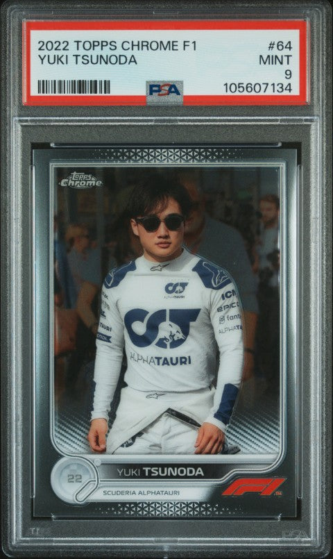 2022 Topps Chrome Formula 1 #64 Yuki Tsunoda PSA 9
