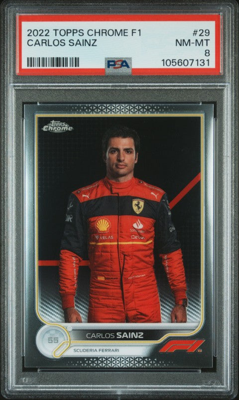 2022 Topps Chrome Formula 1 #29 Carlos Sainz PSA 8