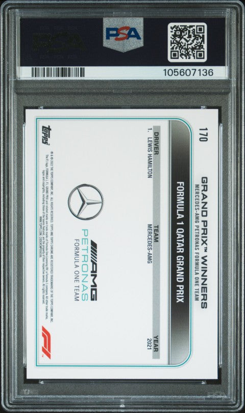 2022 Topps Chrome Formula 1 #170 Lewis Hamilton PSA 9