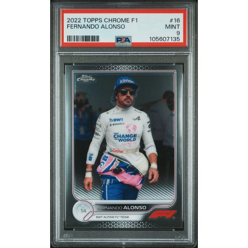 2022 Topps Chrome Formula 1 #16 Fernando Alonso PSA 9