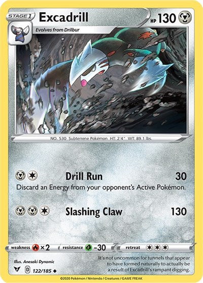 Sword & Shield Vivid Voltage - 122/185 Excadrill Uncommon