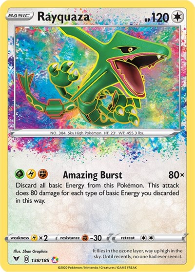 Sword & Shield Vivid Voltage - 138/185 Rayquaza Amazing Rare