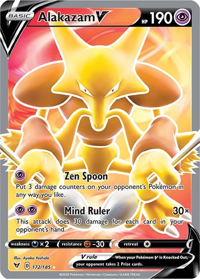 Sword & Shield Vivid Voltage - 172/185 Alakazam V (Full Art) Ultra Rare