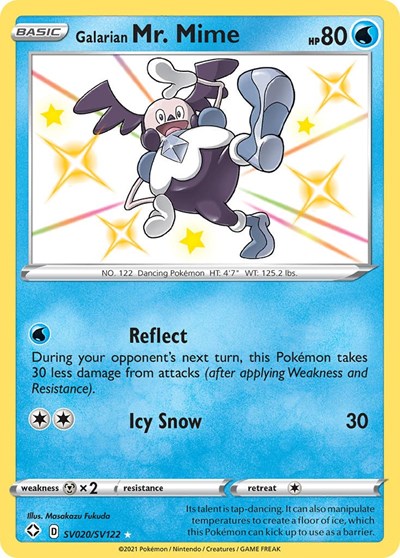 Shining Fates Shiny Vault - SV020/SV122 Galarian Mr. Mime Shiny Holo Rare