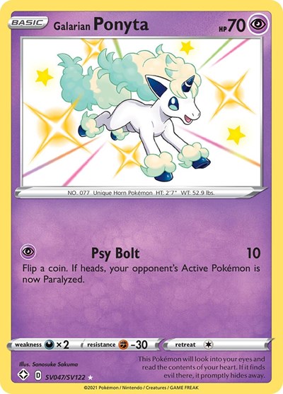 Shining Fates Shiny Vault - SV047/SV122 Galarian Ponyta Shiny Holo Rare