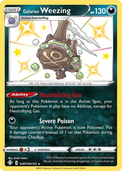 Shining Fates Shiny Vault - SV077/SV122 Galarian Weezing Shiny Holo Rare