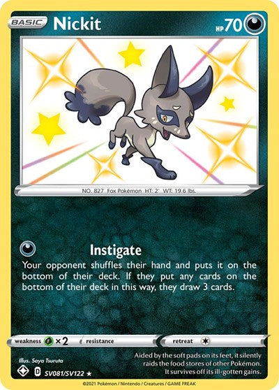 Shining Fates Shiny Vault - SV081/SV122 Nickit Shiny Holo Rare