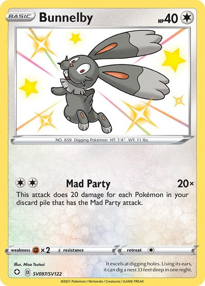 Shining Fates Shiny Vault - SV097/SV122 Bunnelby Shiny Holo Rare