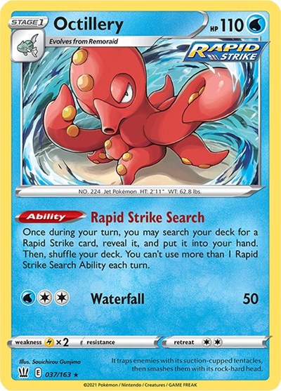 Sword & Shield Battle Styles - 037/163 Octillery Holo Rare