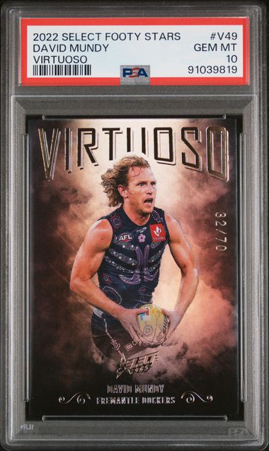 2022 Select AFL Footy Stars Virtuoso - David Mundy V49 (#'d 32/70) - PSA 10 (GEM MINT)