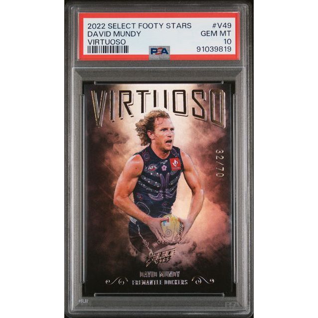 2022 Select AFL Footy Stars Virtuoso - David Mundy V49 (#'d 32/70) - PSA 10 (GEM MINT)