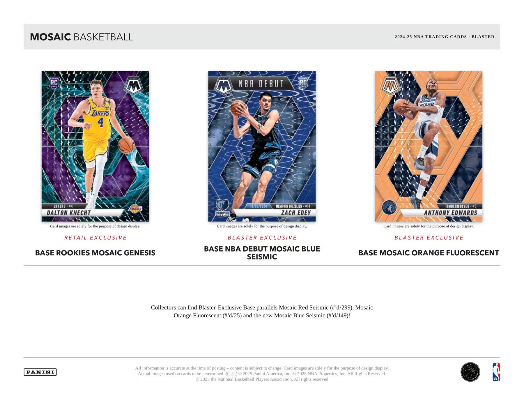2024-25 Panini NBA Mosaic Basketball Blaster Box