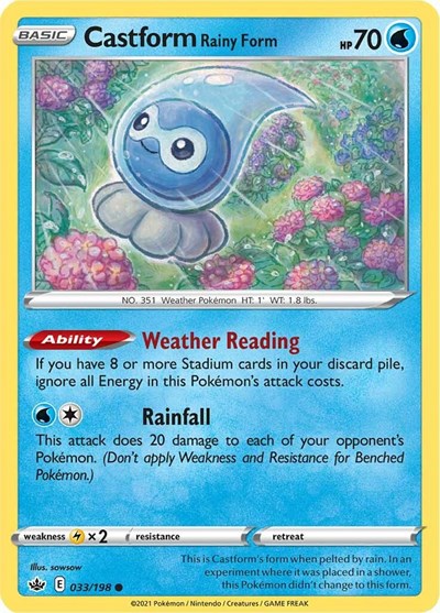Sword & Shield Chilling Reign - 033/198 Castform Rainy Form Common