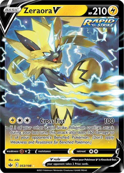 Sword & Shield Chilling Reign - 053/198 Zeraora V Ultra Rare