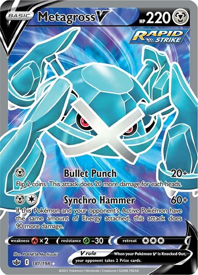 Sword & Shield Chilling Reign - 181/198 Metagross V (Full Art) Ultra Rare