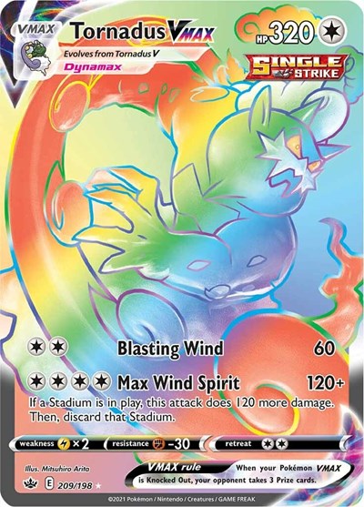 Sword & Shield Chilling Reign - 209/198 Tornadus VMAX Secret Rare