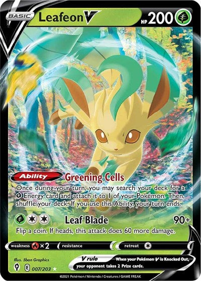 Sword & Shield Evolving Skies - 007/203 Leafeon V Ultra Rare