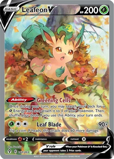 Sword & Shield Evolving Skies - 167/203 Leafeon V (Alternate Full Art) Ultra Rare