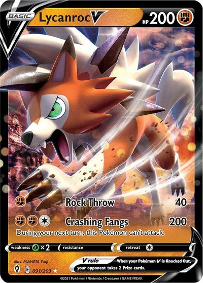 Sword & Shield Evolving Skies - 091/203 Lycanroc V Ultra Rare