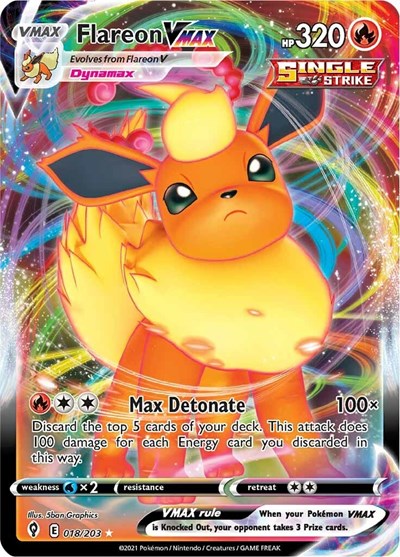 Sword & Shield Evolving Skies - 018/203 Flareon VMAX Ultra Rare