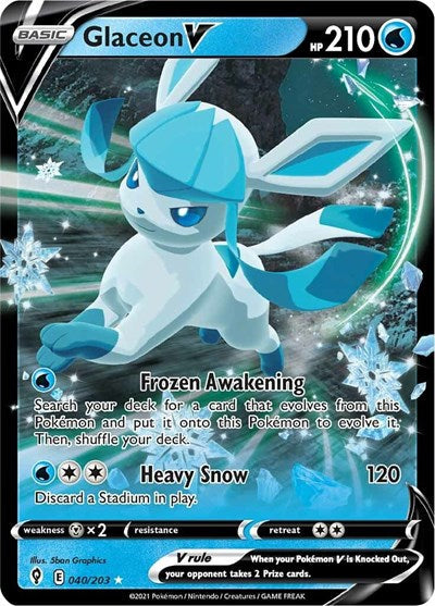 Sword & Shield Evolving Skies - 040/203 Glaceon V Ultra Rare