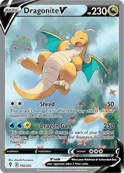 Sword & Shield Evolving Skies - 192/203 Dragonite V (Alternate Full Art) Ultra Rare